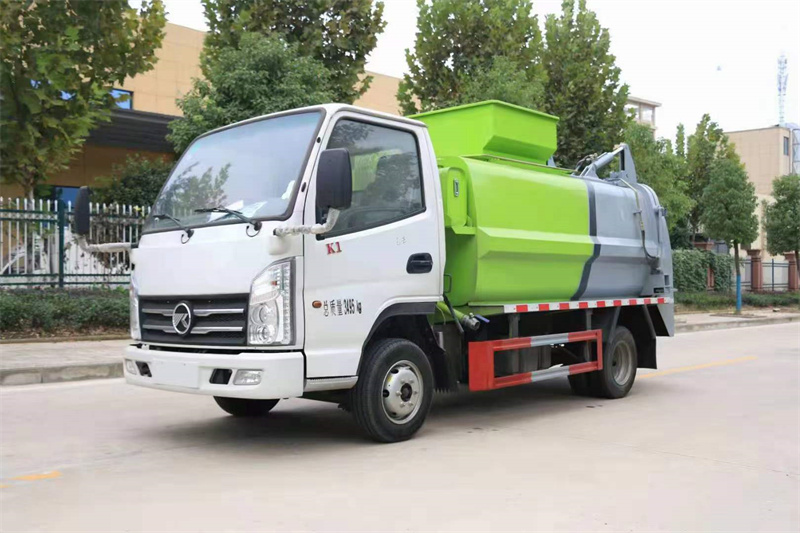 現(xiàn)車(chē)推薦：4方藍(lán)牌國(guó)六凱馬餐廚垃圾車(chē)，可選裝推鏟固液分離不超重